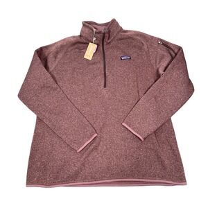 Patagonia Better Sweater 1/4 Zip Pullover Womens XXL Dusky Brown Heather